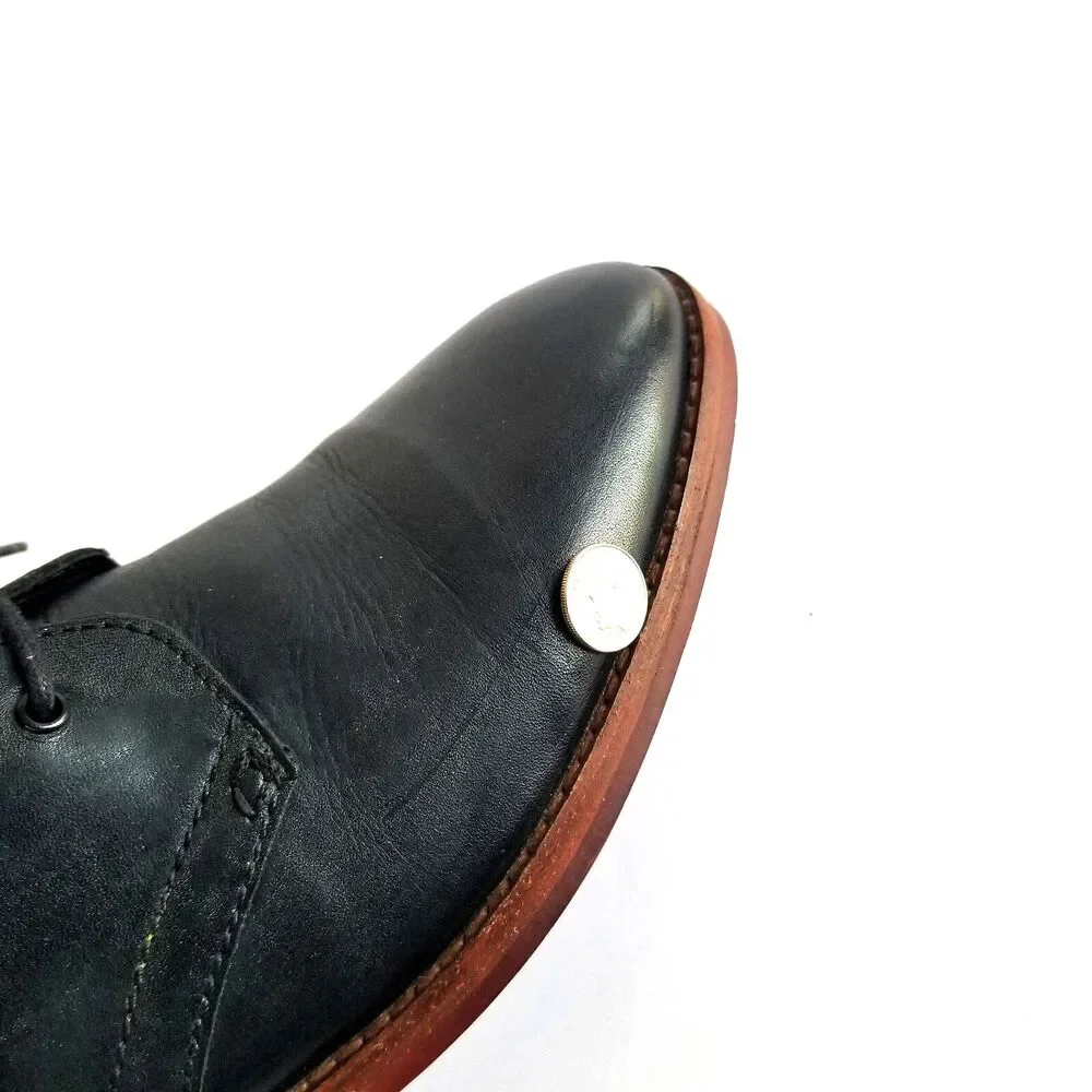 H BY HUDSON Men's Houghton II Leather Chukka Boots Black Sz 41 Lace Up